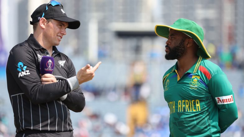 NZ vs SA ICC Cricket World Cup 2023 Toss Report and Playing XI: New Zealand Opt To Bowl First, Tim Southee Replaces Lockie Ferguson; South Africa Bring Back Kagiso Rabada