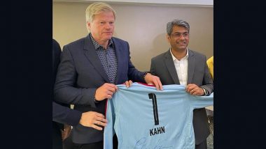 German Football Legend Oliver Kahn Meets All India Football Federation President Kalyan Chaubey