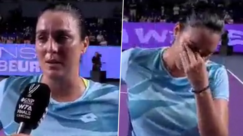 Ons Jabeur Promises to Donate Portion of WTA Finals Prize Money to War Victims in Palestine, Breaks Down in Tears During Post match Interview (Watch Video)