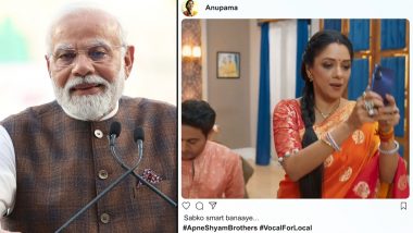 PM Narendra Modi Urges 'Vocal For Local' Initiative; Shares Rupali Ganguly's Anupamaa Clip Ahead of Diwali Celebrations (Watch Video)