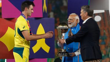 Indian PM Narendra Modi, Australian Deputy PM Richard Marles Hand Australian Captain Pat Cummins ICC Cricket World Cup 2023 Trophy (See Photos)