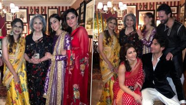 Kareena Kapoor Khan Diwali Party: Sara Ali Khan, Sharmila Tagore, Saif Ali Khan, Ibrahim Ali Khan, Soha Ali Khan Give Family Goals in These Pics Shared by Saba Pataudi!