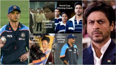 ICC World Cup 2023: Fans Believe Team India is Having Its Chak De India Moment As They Compare Rahul Dravid to Shah Rukh Khan's Kabir Khan - Here's Why