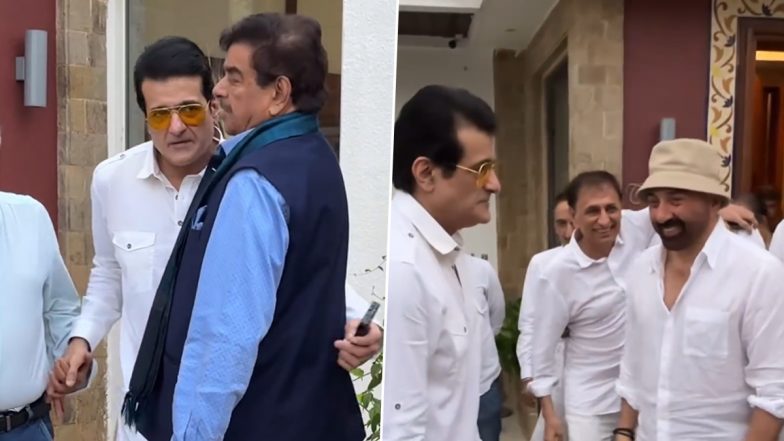 Rajkumar Kohli Prayer Meet: Sunny Deol, Raj Babbar, Shatrughan Sinha, Jackie Shroff, and Other Stars Gather (Watch Video)