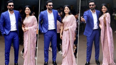 Ranbir Kapoor and Rashmika Mandanna Shine in Blue Suit and Pink Saree Respectively During Animal Promotions on the Sets of Indian Idol