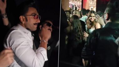 Ranveer Singh Turns DJ For Shah Rukh Khan's 58th Birthday Bash, Dances With Mika Singh to 'Zinda Banda,' 'Chaleya,' and 'Lungi Dance' Songs (Watch Video)