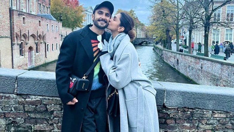 Deepika Padukone Plants a Sweet Kiss on Ranveer Singh's Cheek in Adorable 5 Year Marriage Anniversary Snapshot!