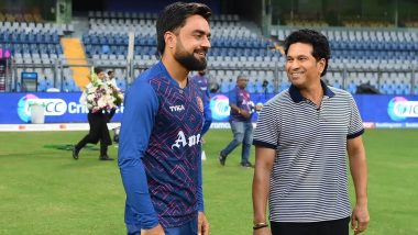 ‘Special Moment for Each and Everyone’ Rashid Khan Reacts After Sachin Tendulkar Meets Afghanistan Team Ahead of AUS vs AFG CWC 2023 Match (Watch Video)