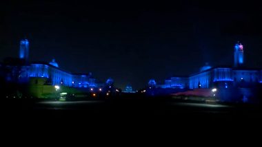 World Children's Day 2023: Rashtrapati Bhavan and India Gate in Delhi Illuminate in Blue Light Under 'Goblue Campaign' (Watch Video)