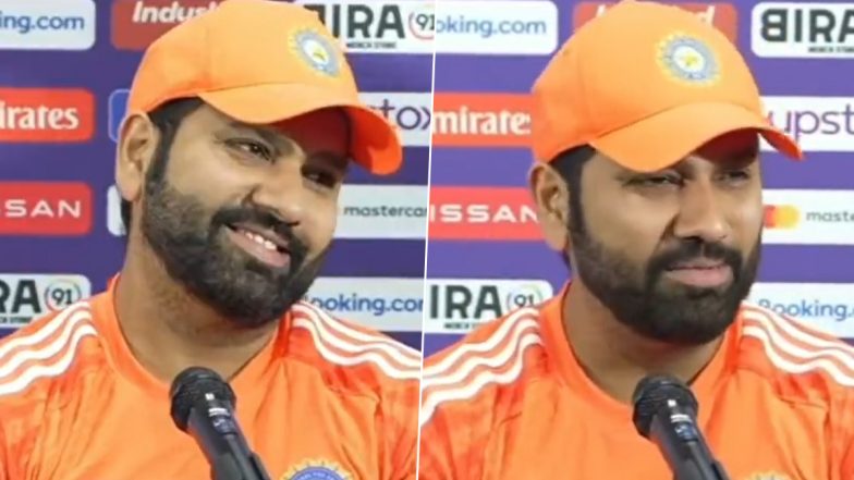 'Chalu Karo Bhai' Rohit Sharma's Hilarious Way to Ask the Presenter to Start Press Conference Ahead of IND vs AUS ICC Cricket World Cup 2023 Goes Viral! (Watch Video)