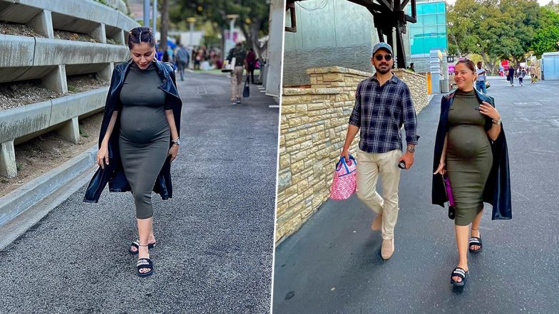 Rubina Dilaik Nails Her Maternity Style! Pregnant Actress Wears Plain Dark Green Bodycon Midi Dress and Flaunts Her Baby Bump in Latest Insta Post! (Watch Video & Pics)