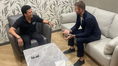 Sachin Tendulkar Meets David Beckham Ahead of IND vs NZ ICC Cricket World Cup 2023 Semifinal Match, Picture Goes Viral