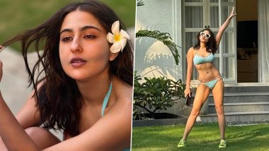 Sara Ali Khan Sets The Temperature Soaring in Cyan Blue Bikini, Check Out Latest Pictures Here!