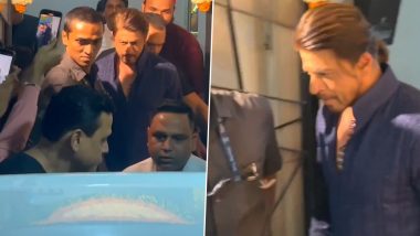 Arpita Khan Diwali Bash: Shah Rukh Khan Steals the Show in Blue Kurta Pyjama at Salman Khan's Sister's Party (Watch Video)
