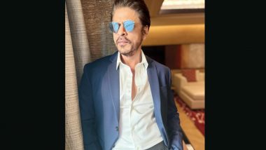 Shah Rukh Khan Sports a Dapper Look in White Shirt, Blue Blazer and Grey Trousers; Check Out Dunki Actors’ Latest Pictures Here!