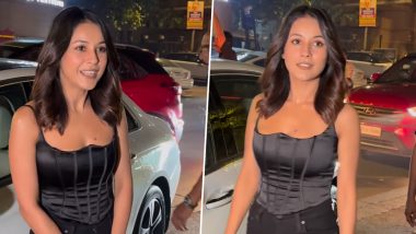 Shehnaaz Gill in Corset-Style Black Leather Crop Top and Pants Is the Perfect Balance of Sass and Style! (Watch Video)