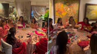 Karwa Chauth 2023: Shilpa Shetty Kundra, Mira Rajput, Geeta Basra and Natasha Dalal Perform The Rituals at Sunita Kapoor's Residence (Watch Video)