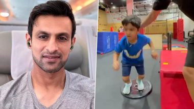 ‘Fitness Runs in the Family’ Pakistan Cricketer Shoaib Malik Shares Video of Son Izhaan’s Training Drill