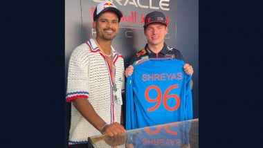 Shreyas Iyer Gifts his Indian Cricket Team Jersey To Belgian F1 Star Max Verstappen (View Pic)