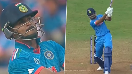 Longest Six of ICC CWC 2023: Shreyas Iyer Hits Massive '106 Metre' Six Off Kasun Rajitha During IND vs SL ICC Cricket World Cup Match (Watch Video)