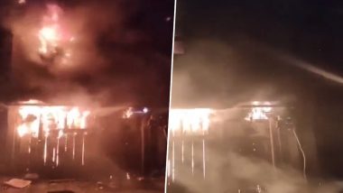 Pune Fire: Massive Blaze Erupts at Godown in Shukrawar Peth Area, No Casualties Reported (Watch Video)