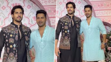 Sidharth Malhotra and Varun Dhawan Have Mini SOTY Reunion at Ramesh Taurani’s Star-Studded Diwali Bash (Watch Video)