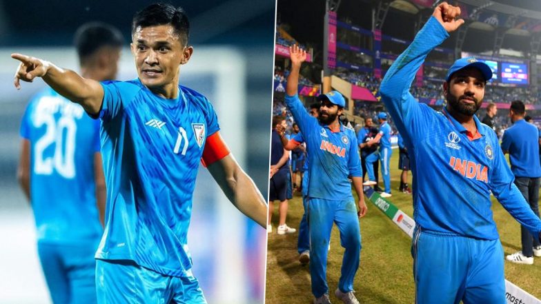 'Pull These Boys Over The Line' Sunil Chhetri, Indian Football Team Captain, Shares Inspirational Message As India Sets Australia 241 Runs to Win in CWC 2023 Final