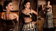 Diwali 2023: Sunny Leone&rsquo;s Exquisite Black and Cream Lehenga With Shimmery Dupatta Is a Perfect Pick for Festive Fashion (View Pics)