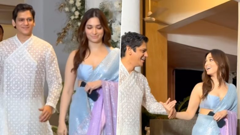 Tamannaah Bhatia and Beau Vijay Varma Hold Hands, Display PDA While Exiting Manish Malhotra's Diwali Party (Watch Video)