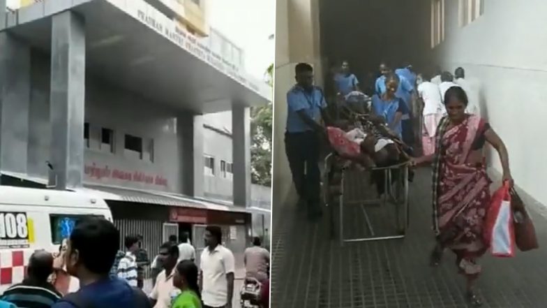 Tamil Nadu Fire: Massive Blaze Erupts at Mohan Kumaramangalam Medical College and Hospital in Salem, Patients in Trauma and Ortho Wards Shifted (Watch Video)