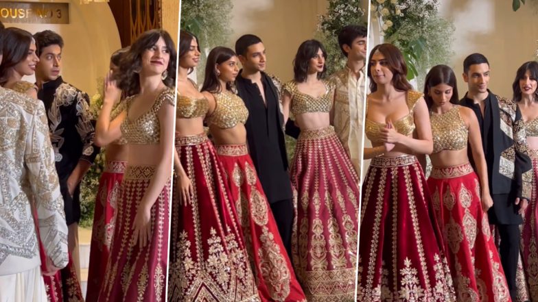 Manish Malhotra Diwali Party: Suhana Khan, Khushi Kapoor, Agastya Nanda, and The Archies Gang Grace Star-Studded Bash in Coordinated Ethnic Outfits (Watch Video)