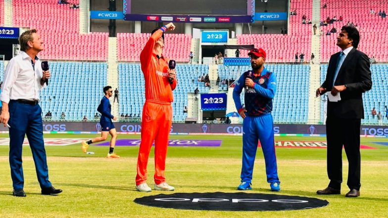 NED vs AFG ICC Cricket World Cup 2023 Toss Report and Playing XI: Netherlands Opt To Bat First; Afghanistan Recall Noor Ahmad in Place of Naveen ul Haq