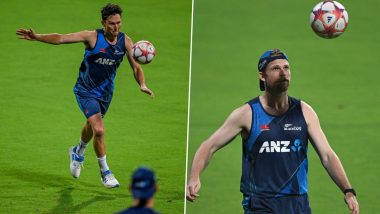 Trent Boult, Lockie Ferguson and Other New Zealand Stars Play Football During Training Session Ahead of IND vs NZ CWC 2023 Semifinal (See Pics)
