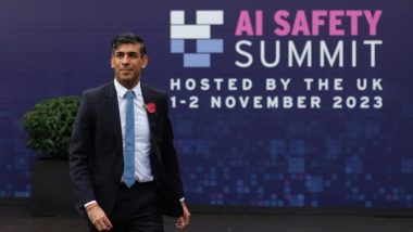 Global AI Safety Summit 2023: UK PM Rishi Sunak Unveils ‘Landmark' AI Models Safety Testing Agreement (Watch Video)