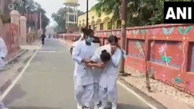 Uttar Pradesh Gas Leak: 10 Nursing Students in Mathura Hospitalised After Chlorine Gas Leakage From Cylinder at CMO Office (Watch Video)