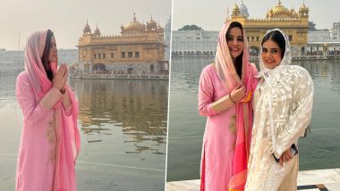 Uorfi Javed Visits Golden Temple With Sister Dolly Javed! Fashion Influencer Dresses Up in Pink Full-Sleeved Salwar Suit (View Pics)