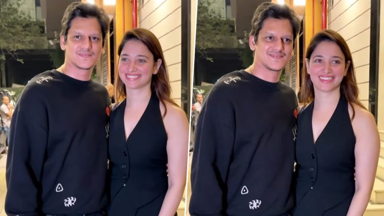 Tamannaah Bhatia and Vijay Varma Dish Out Couple Goals, Duo Twin in Black Outfits for Their Latest Outing (Watch Video)