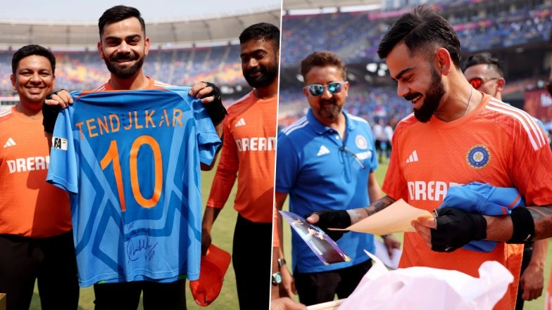 IND vs AUS ICC CWC 2023 Final: Virat Kohli Gets Sachin Tendulkar’s Iconic Number ‘10’ Jersey