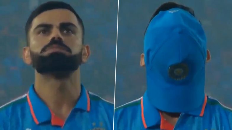 Virat Kohli Tries to Hide Tears With Cap After India Lose to Australia in ICC Cricket World Cup 2023 Final, Video Goes Viral!