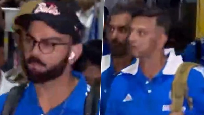 Indian Cricket Team Members Arrive in Kolkata Ahead of IND vs SA ICC Cricket World Cup 2023 Match (Watch Video)