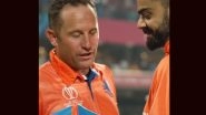 Virat Kohli Presents Jersey to Dutch Spinner Roelof van der Merwe After IND vs NED ICC Cricket World Cup 2023 Match (Watch Video)