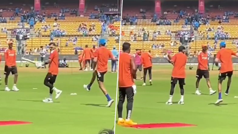 Virat Kohli Startled by Shubman Gill's Warm-up Exercise Ahead of IND vs NED ICC Cricket World Cup 2023 Match, Video Goes Viral!