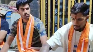 Washington Sundar, Tilak Varma Offer Prayers at Simhachalam Sri Lakshmi Narasimha Swamy Temple Ahead of IND vs AUS 1st T20I 2023