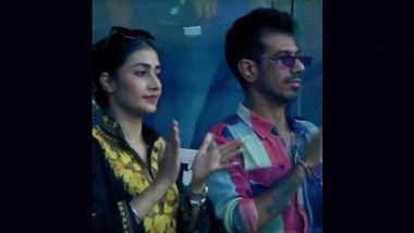 Yuzvendra Chahal and Wife Dhanashree Verma Spotted Watching IND vs NZ ICC CWC 2023 Semifinal at Wankhede (View Pic)