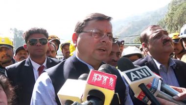 Uttarakhand Tunnel Collapse: CM Pushkar Singh Dhami Visits Site, Operation Underway To Rescue Trapped Workers (Watch Video)