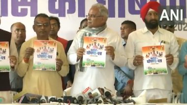 Chhattisgarh Assembly Elections 2023: CM Bhupesh Baghel Releases Congress Manifesto; Promises Caste Census, Higher Paddy Procurement Price (Watch Video)