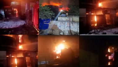 Delhi Fire: Massive Fire Breaks Out at Shoe Manufacturing Factory in Mangolpuri Area