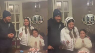 MS Dhoni Celebrates Wife Sakshi Dhoni's Birthday With Daughter Ziva, Video Goes Viral