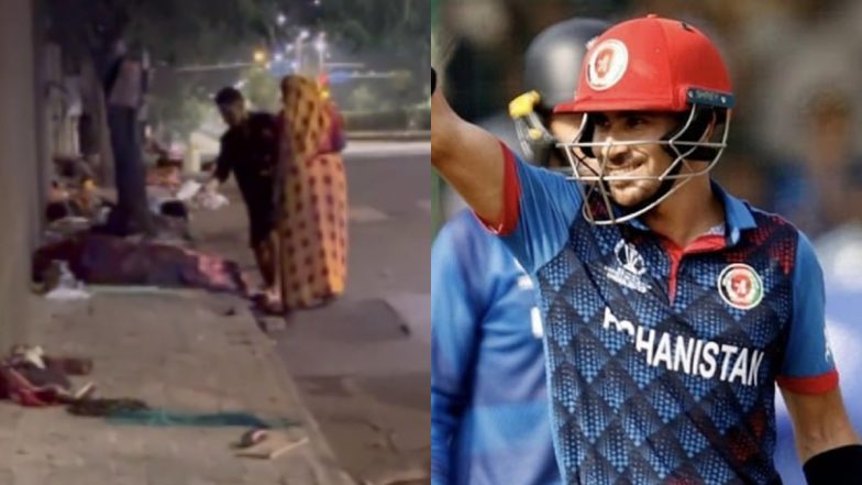 Afghanistan Cricketer Rahmanullah Gurbaz Spotted Giving Money to Needy People on the Streets of Ahmedabad Ahead of Diwali 2023, Video Goes Viral