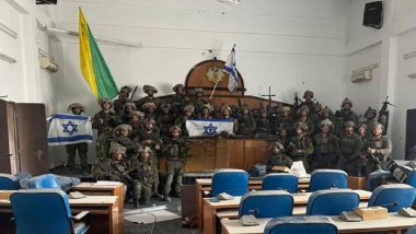 Israel Defense Forces Capture Hamas Parliament Building in Gaza, Film Themselves With Israeli Flags (See Pics)